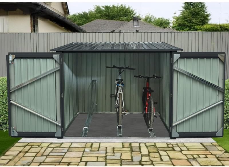 Abris de jardin X-METAL | 3,32 m, Anthracite/Gris – Garage à Vélos en Acier Galvanisé Anthracite ² | Abri de Rangement Extérieur avec Kit d'ancrage