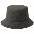 Chapeau bob taille unique en tissu gris foncé à œillets style décontracté