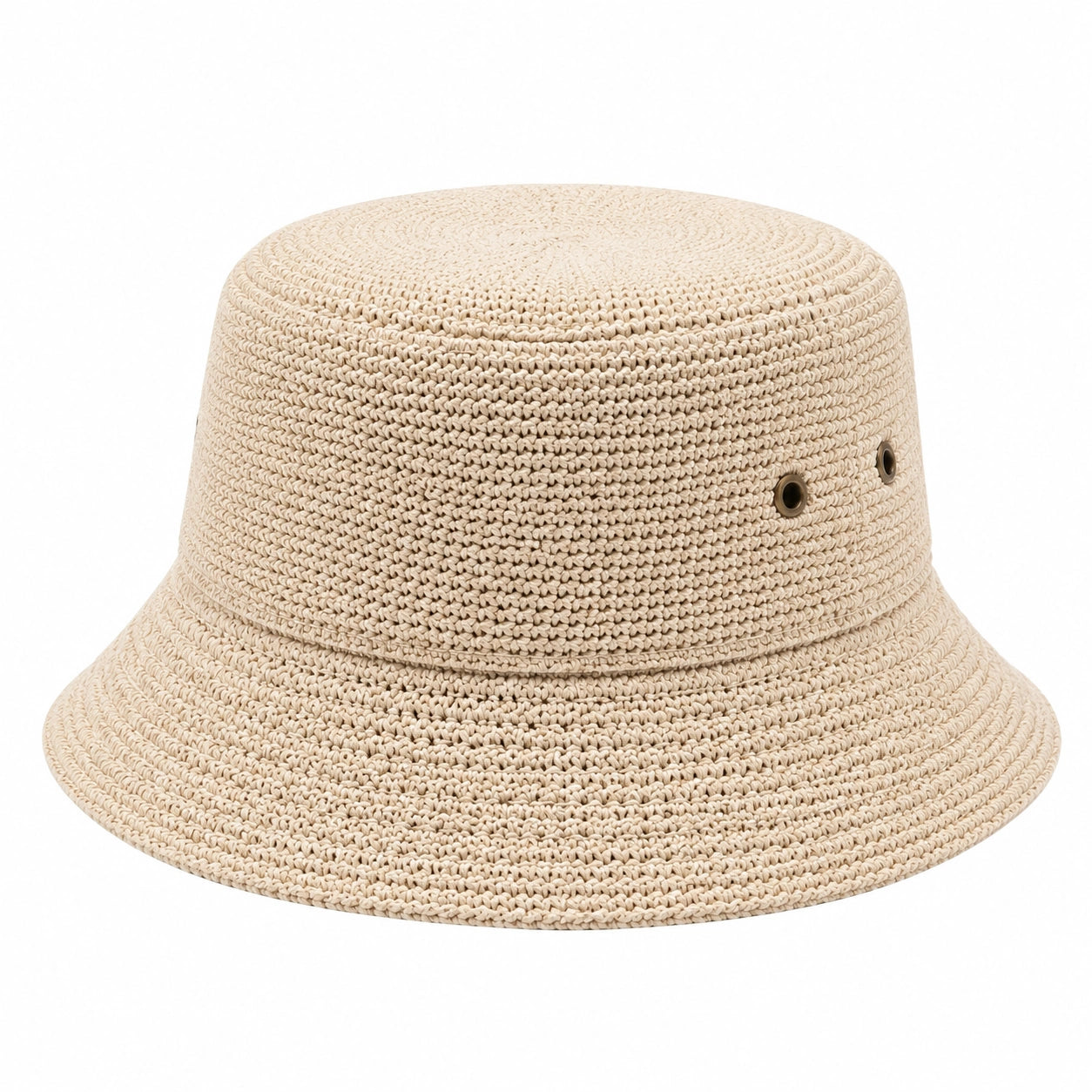 Chapeau bob taille unique matière tressée beige style décontracté