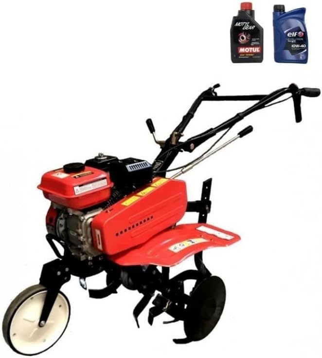 motoculteur SAKAWA | Rouge/Noir/Blanc, Motobineuse démarreur manuel 7 CV 2 vitesses avant 1 arrière + huile