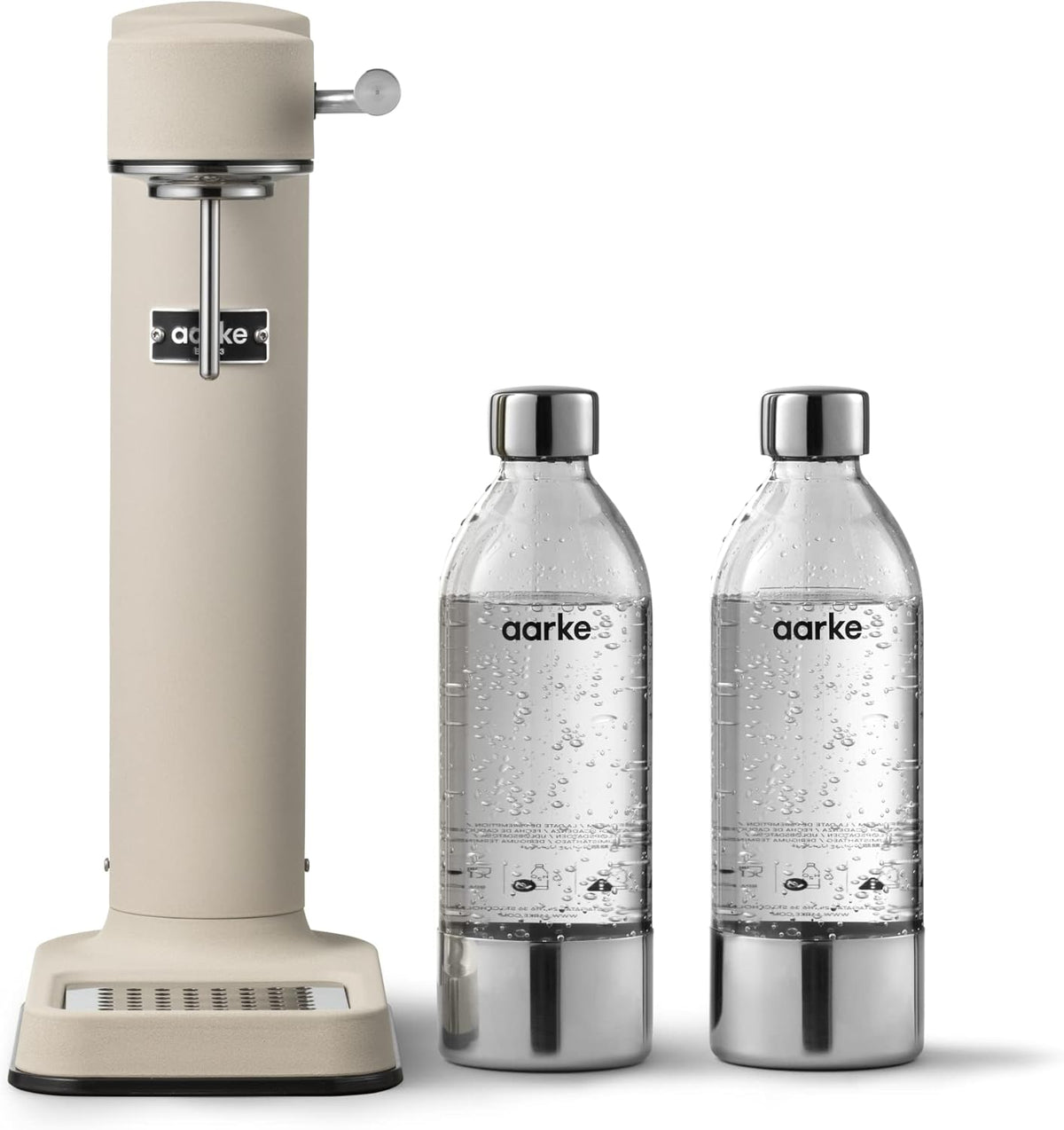 Électroménager spécialisé aarke – 800 ml | Sable, Carbonator 3 – Machine à Soda avec 2 x Bouteilles d'eau ( )
