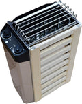 équipement de sauna SPIRATO – 3,6 kW - Raccordement 230 V | 3,6 kW, 230 V – Noir/Beige/Argent | Poêle pour sauna avec commande intégrée