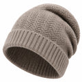 Bonnet taille unique en maille beige à revers style décontracté