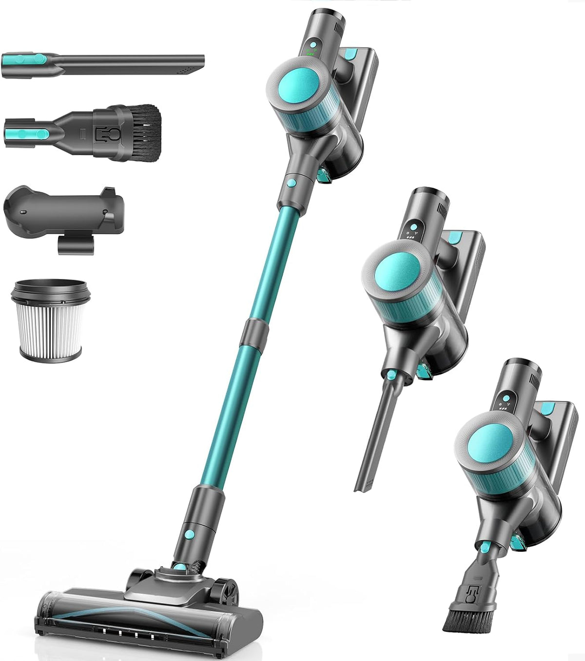 aspirateur balai sans fil Ziaggnar – aspirateur sans fil | Gris/Bleu, Léger et Silencieux 3 en 1 S23
