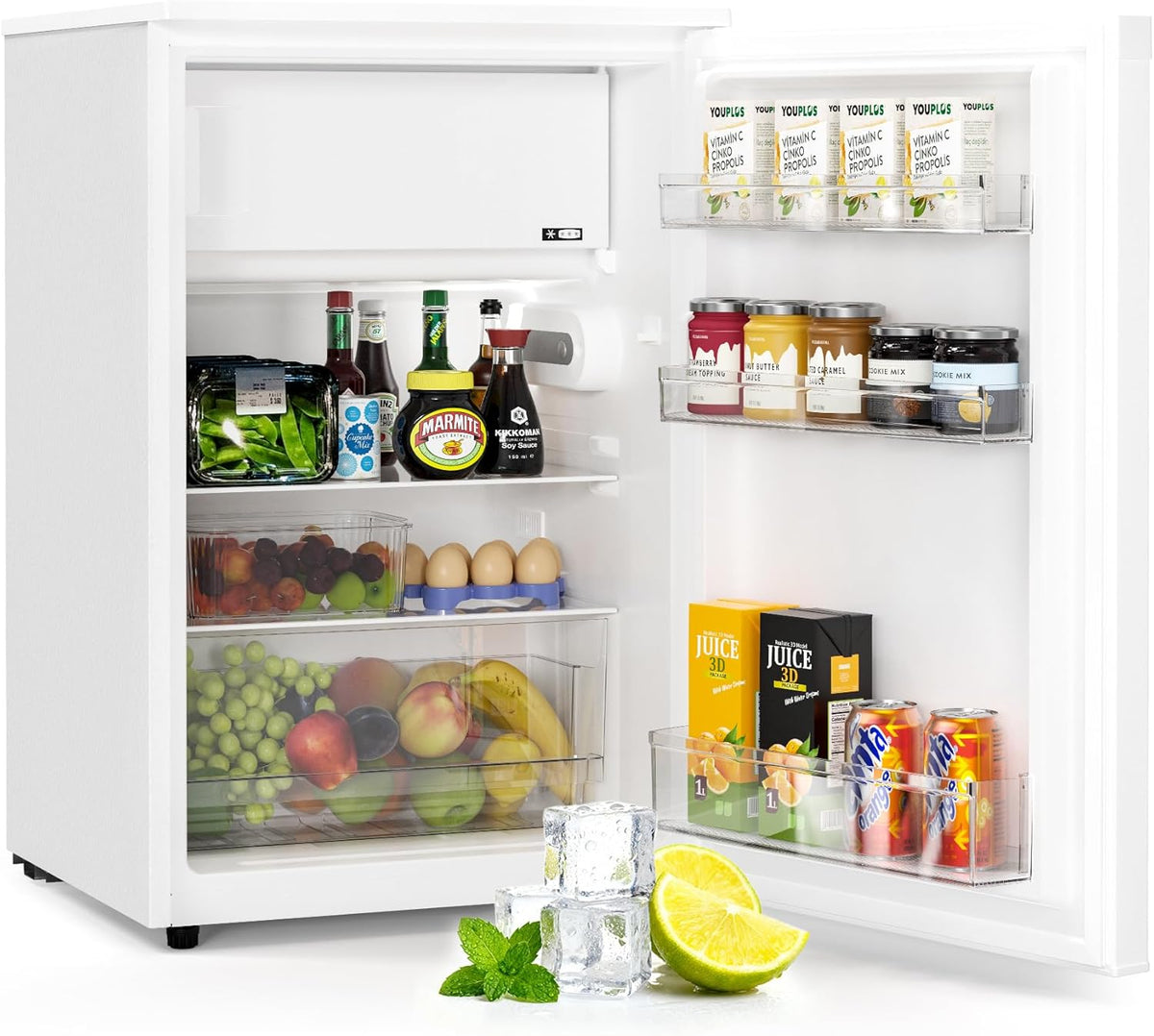 réfrigérateur Upstreman | 115 L, 101 L – 14 L | 84.7 cm, 55.6 cm – Blanc | avec Congélateur ( + ), Petit Frigo avec Contrôle Électronique de la