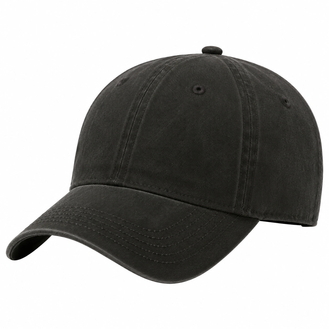 Casquette taille unique noire en textile à visière courbée style décontracté