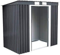 Abris de jardin COSTWAY – 213 X 130 X 173CM | Acier galvanisé, Gris avec poignée noir et fenêtre blanc