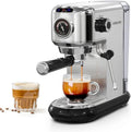 machine à café Cafelffe – cafetière | 1,1 L, Argent/Noir – Machine à espresso MK-601 20 bars | café moulu ou dosettes ESE