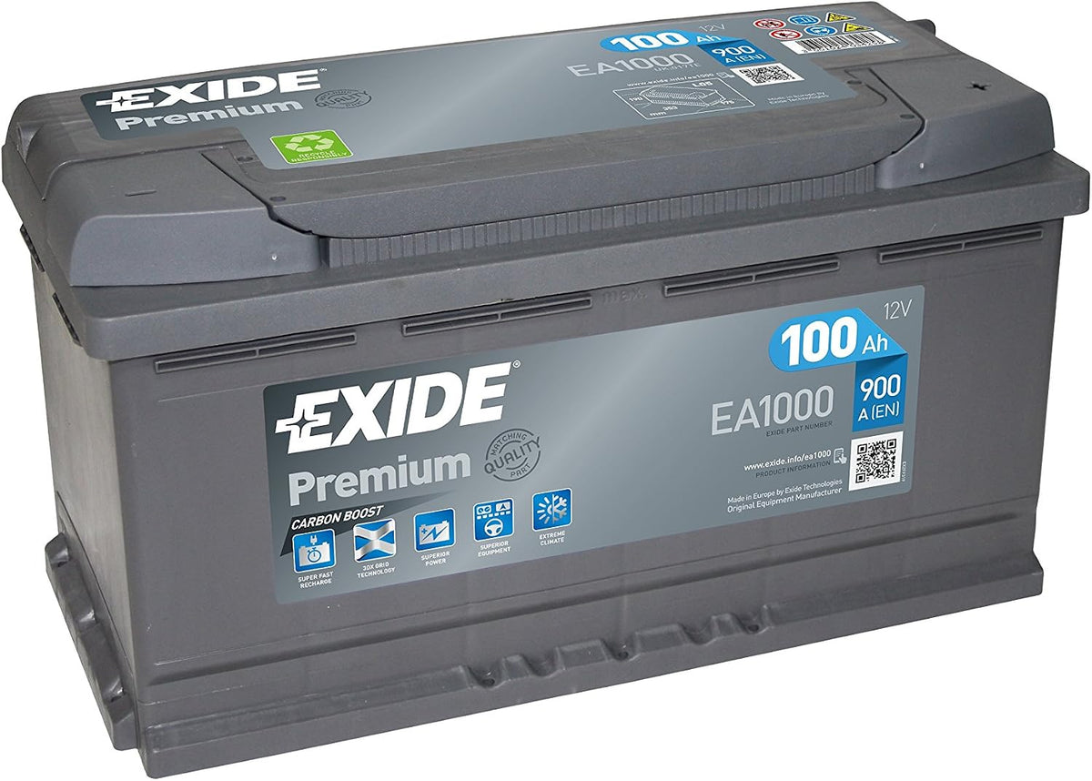 Batteries Exide Technologies – 100 Ah | Gris, EXIDE EA1000 Batterie de Voiture 900A