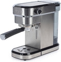 Salter machine à café, 1,1 L – Argent/Noir | Machine à Expresso 20 Bars avec Mousseur à Lait et Pichet, Cafetière Expresso Acier Inoxydable