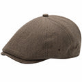 Casquette plate taille unique marron en tissu texturé style classique