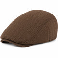 Casquette plate taille unique en tissu marron à chevrons style classique