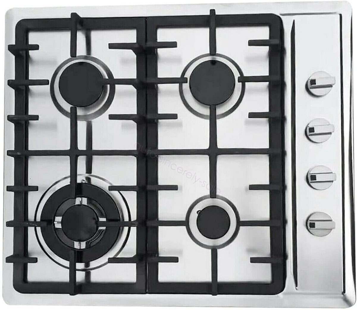 table de cuisson SHZICMY – plaque de cuisson | 580 x 500 mm, 2,75 kW 2 × 1,75 kW 1,0 kW – 580 × 500 mm | acier inoxydable, Noir/Argent