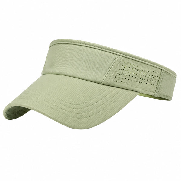 Visière taille unique en tissu vert sauge perforée réglable