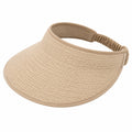 Visière taille unique en paille tressée beige ajustable pour femme