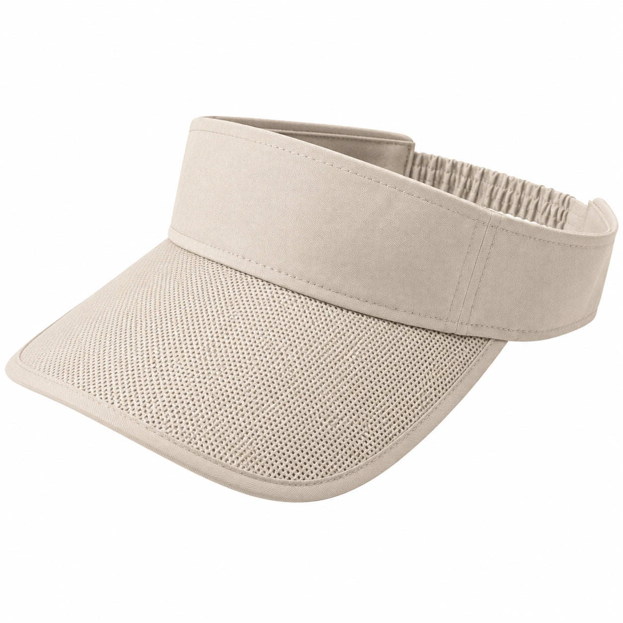 Visière unisexe taille unique beige en textile et maille avec bande élastique