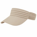 Visière femme taille unique beige en textile avec maille réglable pour loisirs