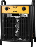 Radiateurs SIAL – 15000 W | 400 V, Noir/Orange – Chauffage Soufflant | Industriel - Radiateur électrique - Pour Chantier