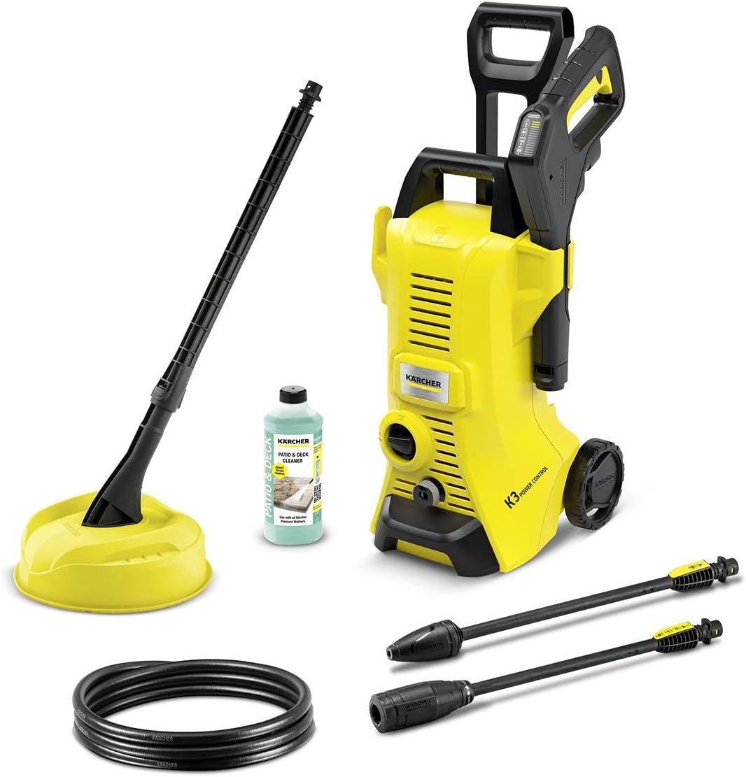 Kärcher nettoyeur haute pression, 120 Bar – 380 l | 25 m, 4,4 kg – Jaune/Noir | K 3 Power Control Home, Pression: Max
