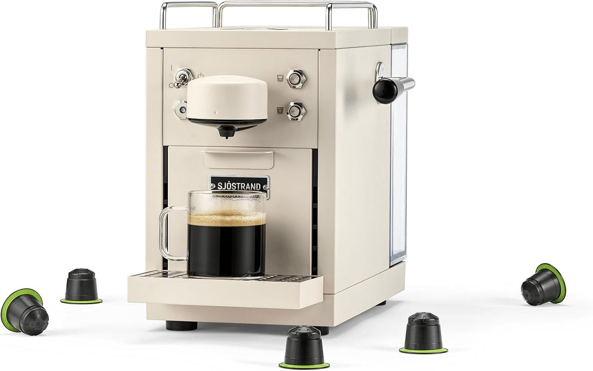Machines à café 1 tasse Sjöstrand Coffee Concept – Beige | Sjöstrand The Original Machine à Espresso - Compatible avec Nespresso