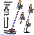 SICBCGB aspirateur balai sans fil, aspirateur sans fil – 550 W | 48kPa, 2.0 L – Violet/Argent/Jaune | 70Min, Recharge Murale