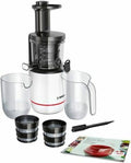 Bosch centrifugeuse, 150 W – Blanc/Noir | VitaExtract MESM500 W, Livre de 30 recettes inclus – Couleur: blanc