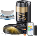 Proscenic robot aspirateur, Noir/Or – Q20 Plus Laveur 10000Pa avec Station Sans Sac Vidage Automatique | 200Min Aspirateur Robot et Serpillière