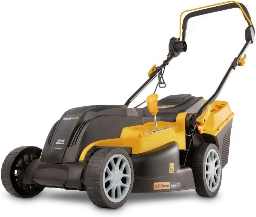 POWERPLUS tondeuse à gazon, 1600w – 380 mm | Noir/Jaune/Gris, POWXG6251 - Cortacésped