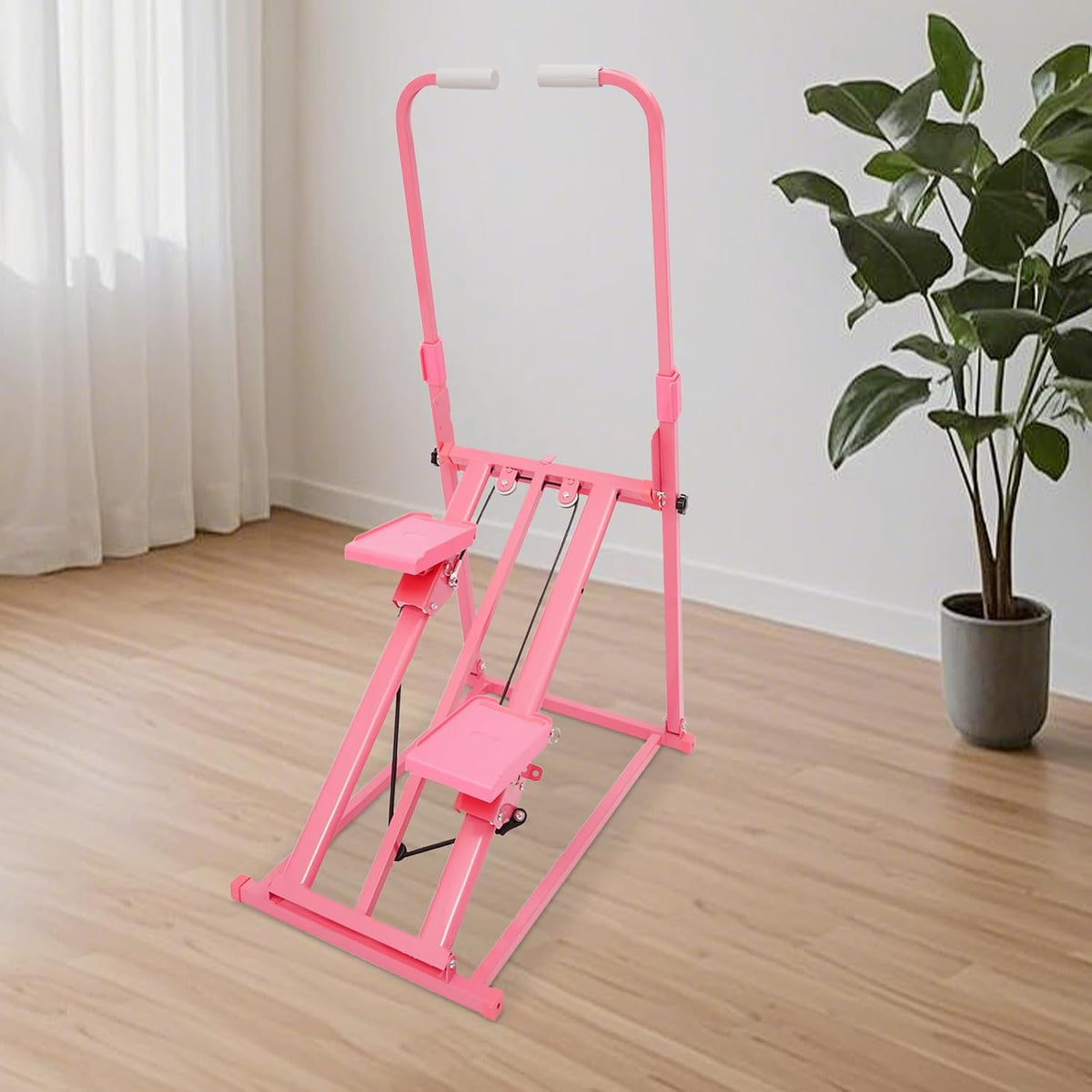 Cardio-training SanBouSi – 77 x 50 x 121-140 cm | 20-30 dB, 100 kg – polypropylène | acier, rose – Guidon et pédales réglables