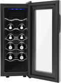 armoire Hurrylying | JC-33AW, 25,8 x 50,2 x 63,7 cm – 33 l/8,72 galles | 39 dB, noir – réfrigérante à vin pour 12 bouteilles