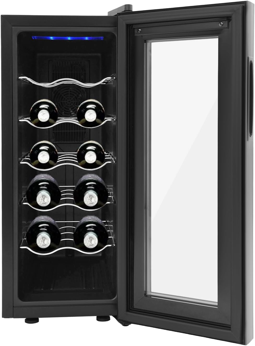 armoire Hurrylying | JC-33AW, 25,8 x 50,2 x 63,7 cm – 33 l/8,72 galles | 39 dB, noir – réfrigérante à vin pour 12 bouteilles