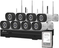 NIVIAN Caméras statiques, Noir/Blanc – Kit Caméras de Surveillance WiFi 2K Professionnel avec 8 Caméras IP