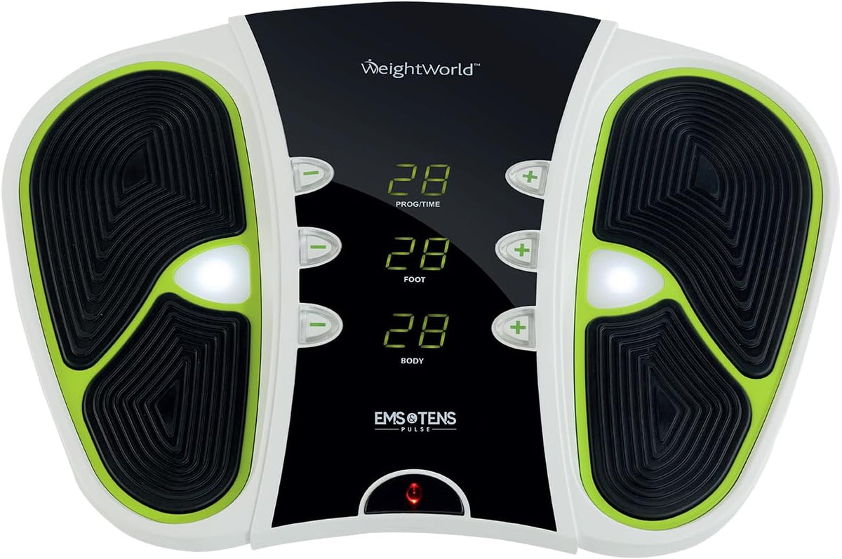 appareil de massage des pieds WeightWorld | Noir/Blanc/Vert, Circulatoire Masseur Jambe Électrique – EMS TENS