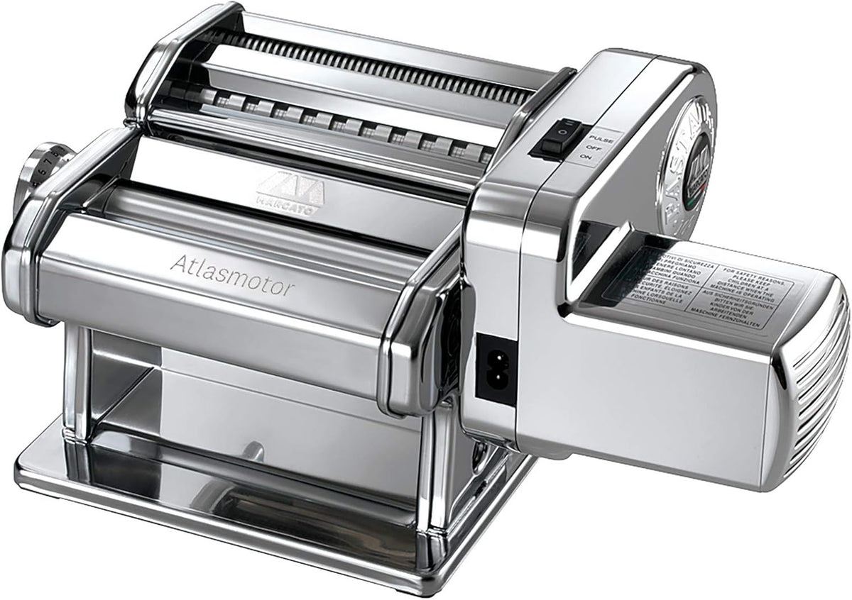 machine à pâtes MARCATO | 110 V, Argent – Atlasmotor électrique en acier chromé avec manivelle