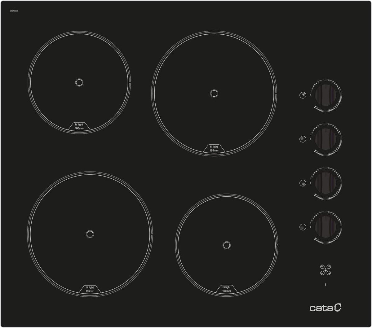 Tables de cuisson CATA | 6 kW, 59 cm – Noir