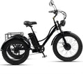 GCLCPAEN Tricycles, 24 Pouces – 200 Kg | Noir, Tricycle Électrique – Tricycle Électrique pour Adultes | Grand Panier