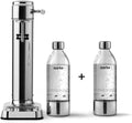 Machines à eau pétillante et sodas aarke – Argent | Carbonator 3, Machine à Soda – Finition Acier + 2 x Bouteilles en PET