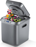 Composteur Composts et déchets de jardin, 2,5 l – Gris | électrique pour cuisine, Bac à compost intelligent intérieur/extérieur