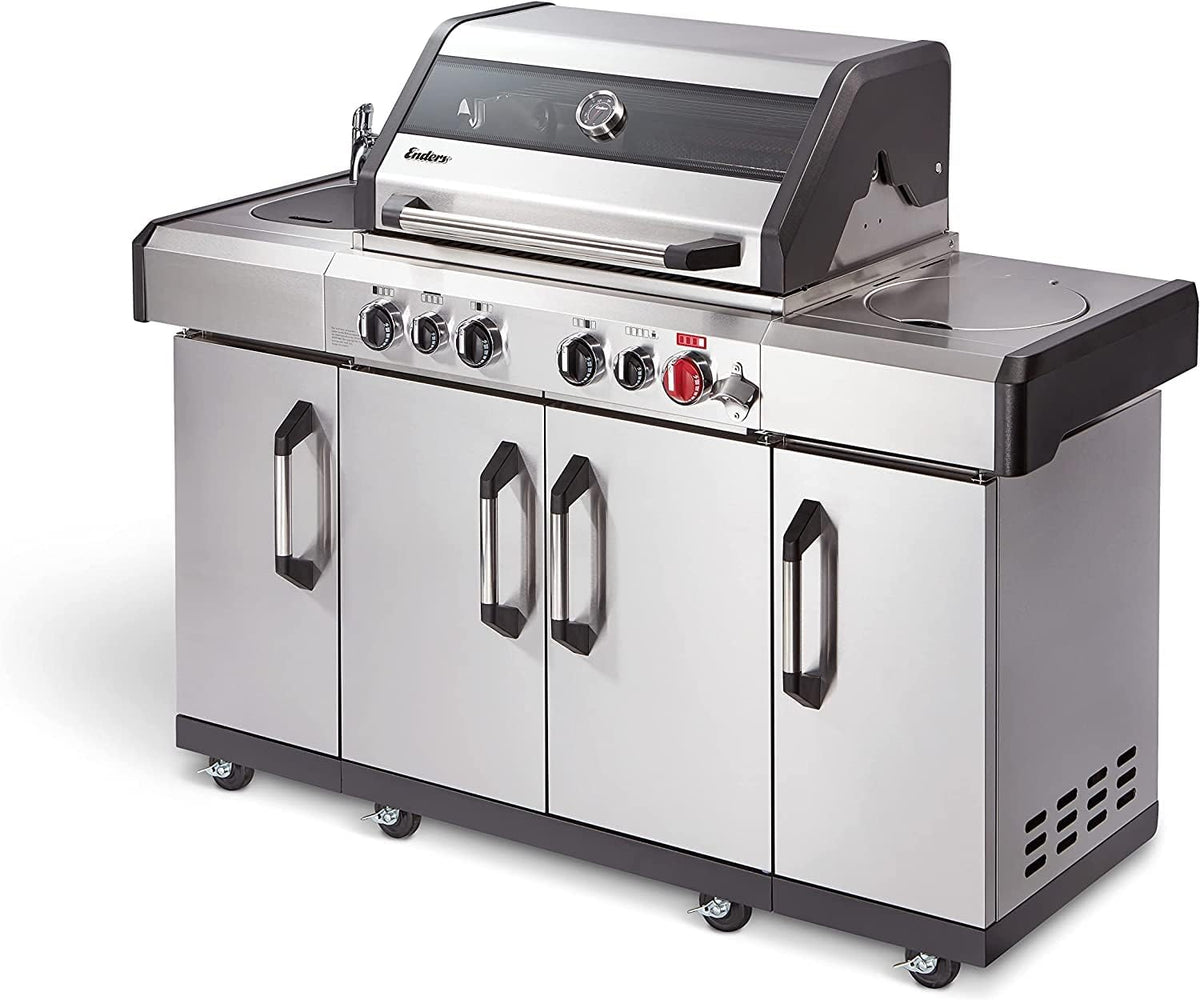 fumoir Enders – Argent/Noir | Kansas II Pro 4 SIK Profi Turbo barbecue gaz - Barbecue à gaz infrarouge, Chaleur Range