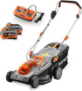 Fuxtec tondeuse à gazon, 40 V – 2x20 | 37 cm, Gris/Orange/Noir – sans Fil ( V) E2RM37 Set Batteries et Chargeur - Largeur De Coupe