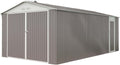 Abris de jardin Habitat et Jardin – 18,56 m | Gris/Blanc, Garage métal Nevada avec Porte battante - ²