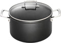 LE CREUSET Casseroles poêles et faitouts, 24 cm – Anthracite/Argenté | Faitout en Aluminium Forgé avec Couvercle en Verre