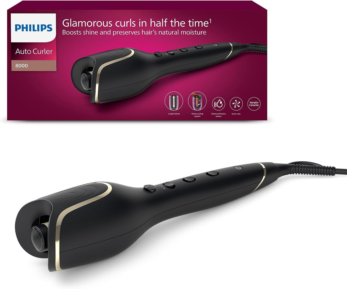 Appareils et outils de coiffure Philips | Noir, série 8000 - boucleur automatique – 27 options de style différentes