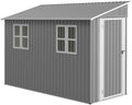 vutizal Abris de jardin, 1,2 x 3 m – acier galvanisé | Gris/Blanc, Abri en métal de avec kit de sol et design d'appui