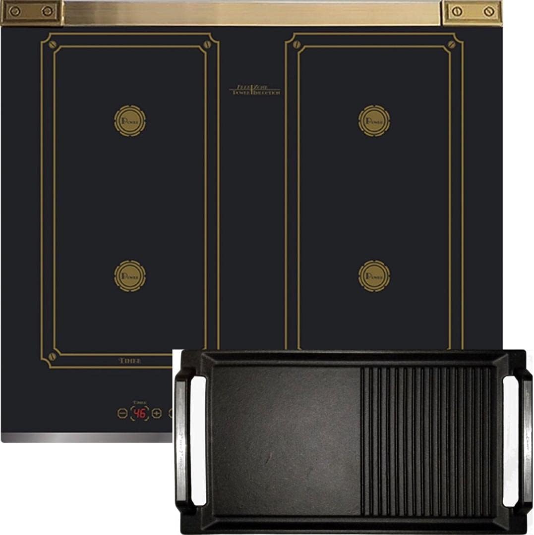 table de cuisson Kaiser, plaque de cuisson – 60 cm | Noir/Or