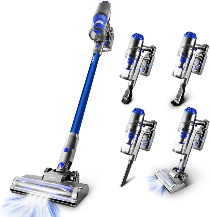 Vortex aspirateur balai sans fil, aspirateur sans fil – 265w | Bleu/Gris, Gris Bleu F26