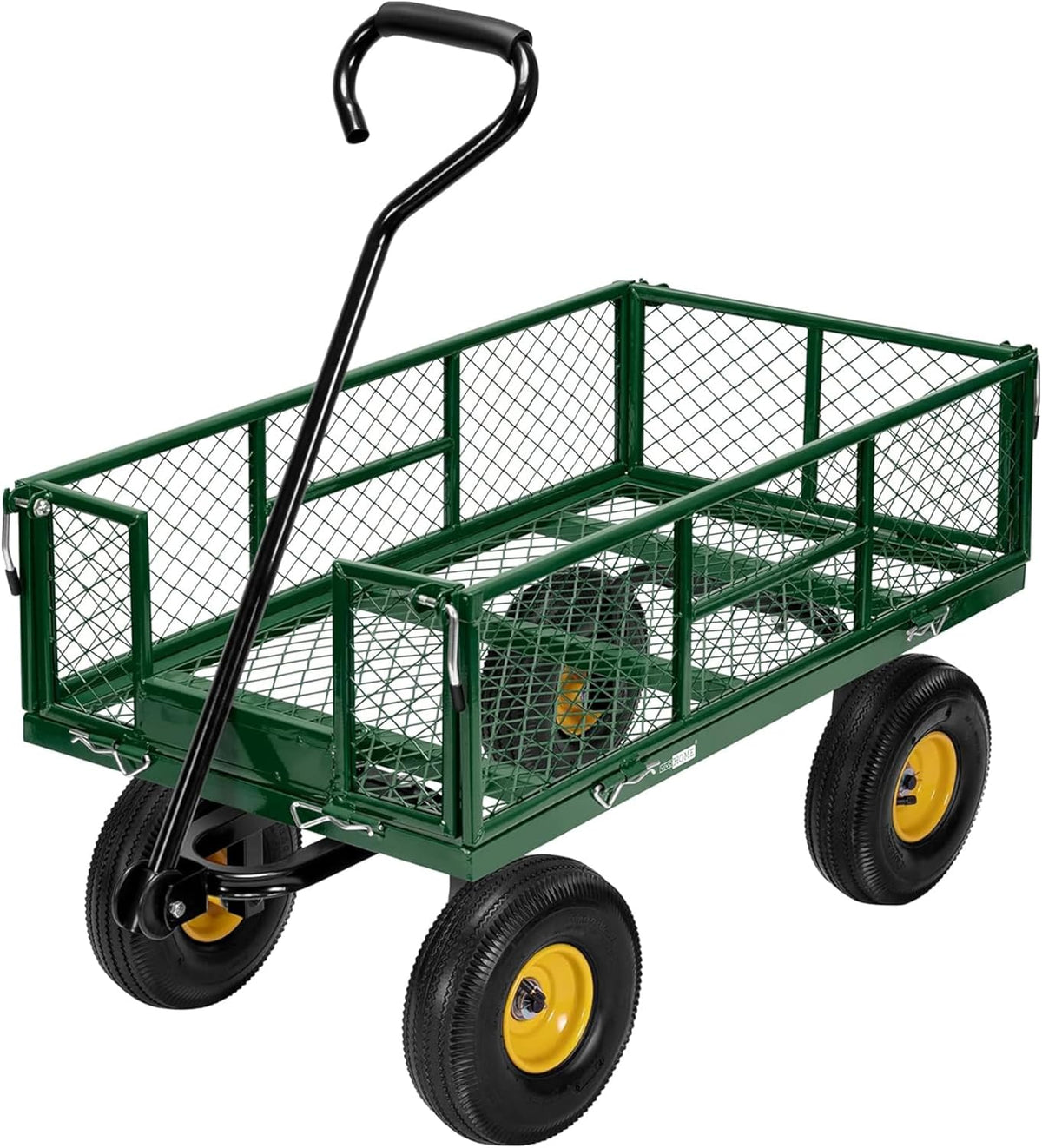 VIVOHOME Chariots à 2roues, 400 kg – Vert/Noir/Jaune | Chariot de Jardin Transport Camping, Capacité de Charge