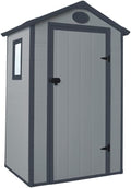 Abris de jardin JOBU – 1,34 m | Gris, Jôbu Abri de Jardin en Résine ² – Toiture Double Pente | Kit de Fondation Inclus
