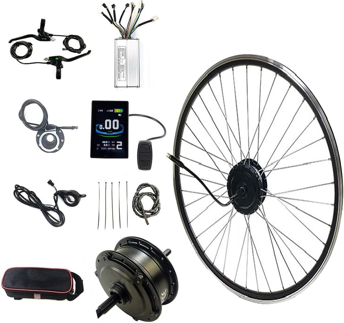 Cyclisme Quixnova – 24 V | 250 W, Noir/Argent – Kit de Conversion de vélo électrique | 20'/24'/26'/27, Rear-24inch