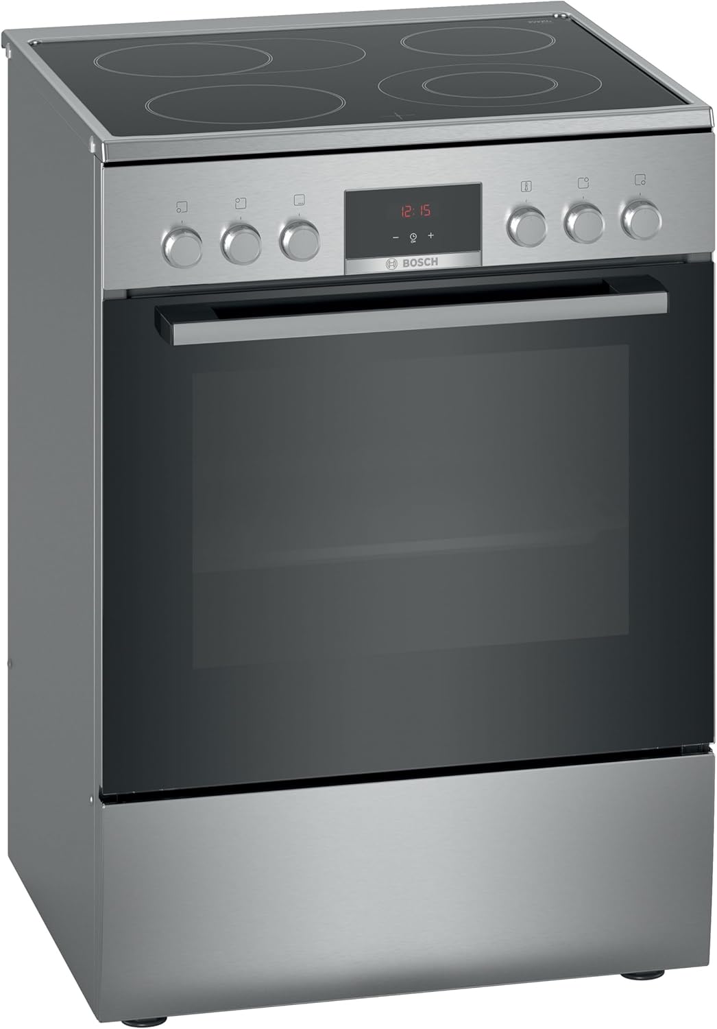 batterie de cuisine Bosch – 60 cm | Argent/Noir, HKR39C250 Série 4 Cuisinière électrique de large – EcoClean Direct